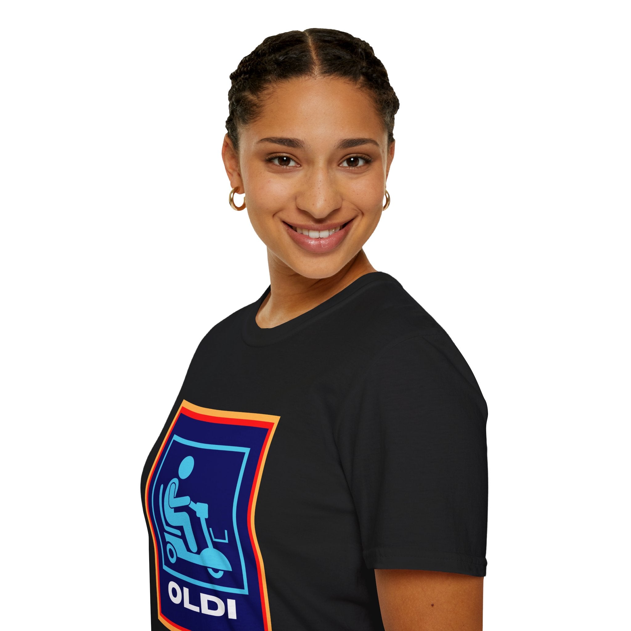 Oldi Scooter Funny Aldi Parody Black Unisex T-Shirt