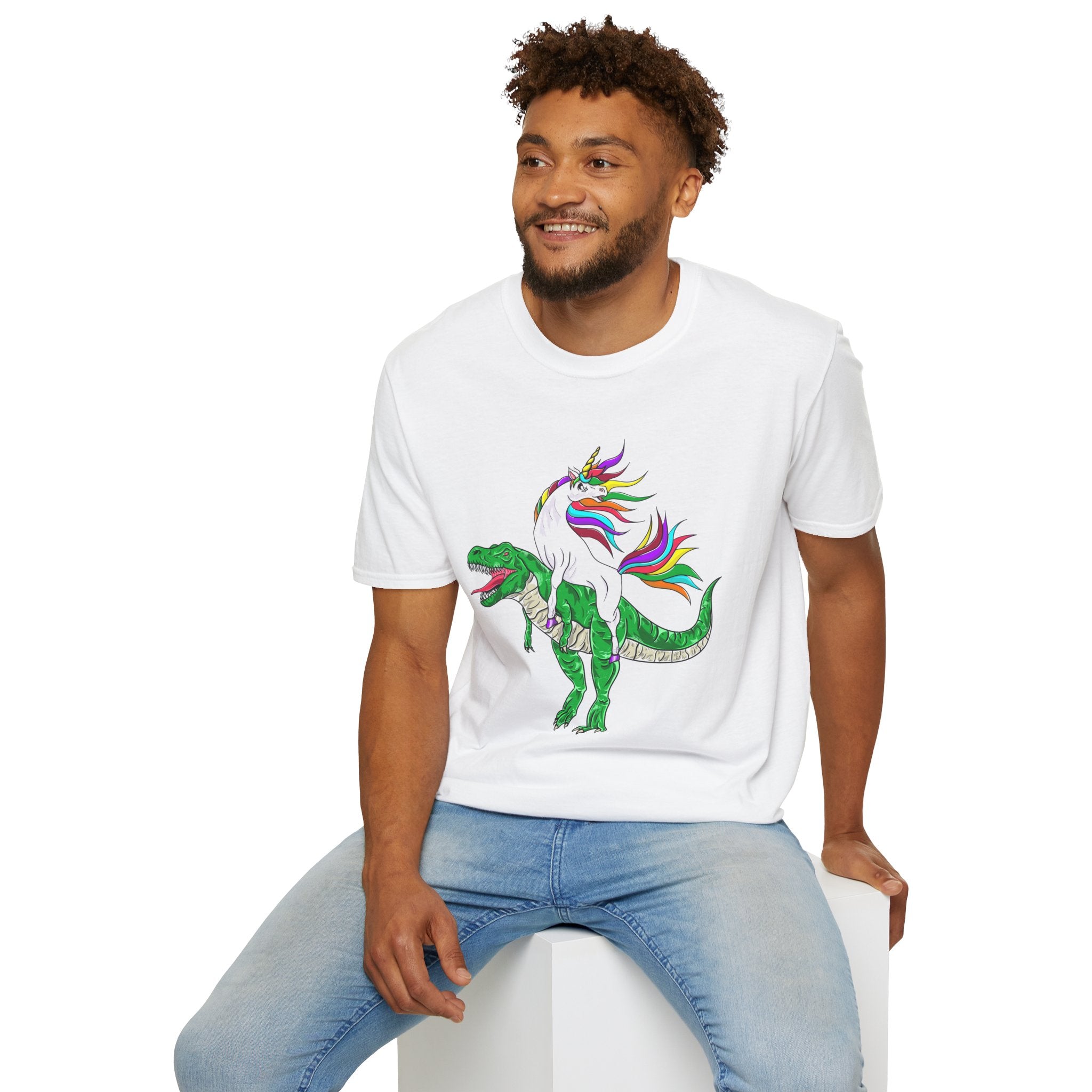 Unisex T-Shirt - Unicorn Riding T-Rex