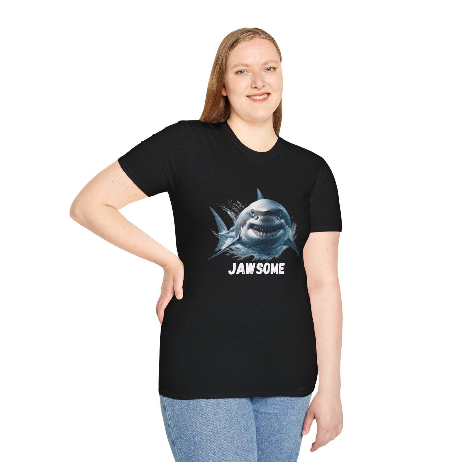 Jawsome Shark Novety unisex t-shirt black