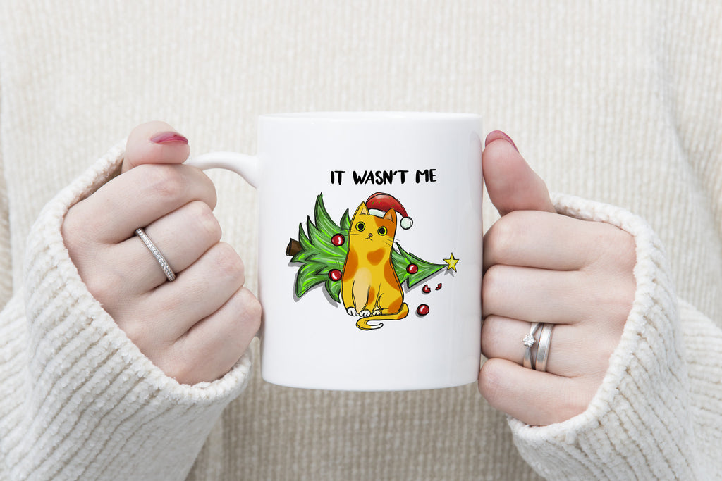 Cat Christmas Tree Killer Novelty Mug Caffeine Tea Cup