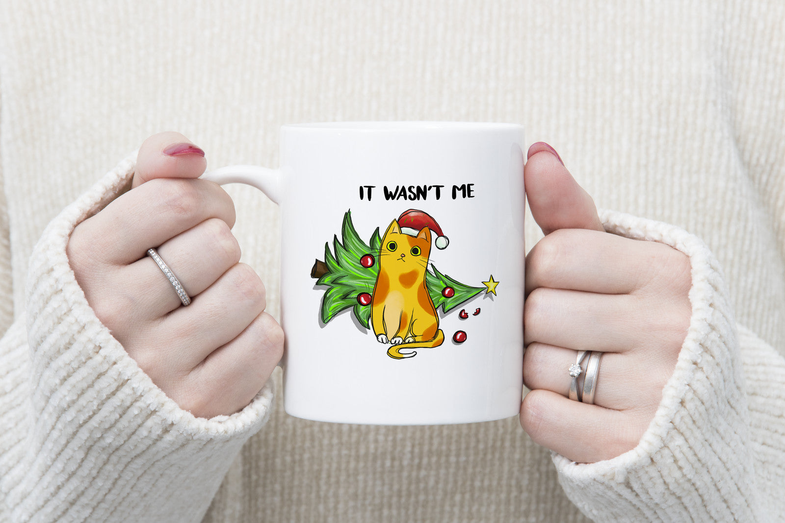 Cat Christmas Tree Killer Novelty Mug Caffeine Tea Cup