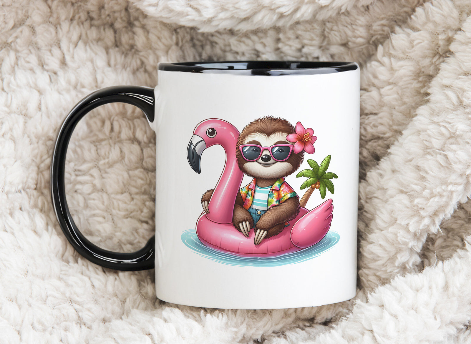Summer Hat Sloth Novelty Mug Caffeine Pool Party Inflatable flamingo Tea Cup