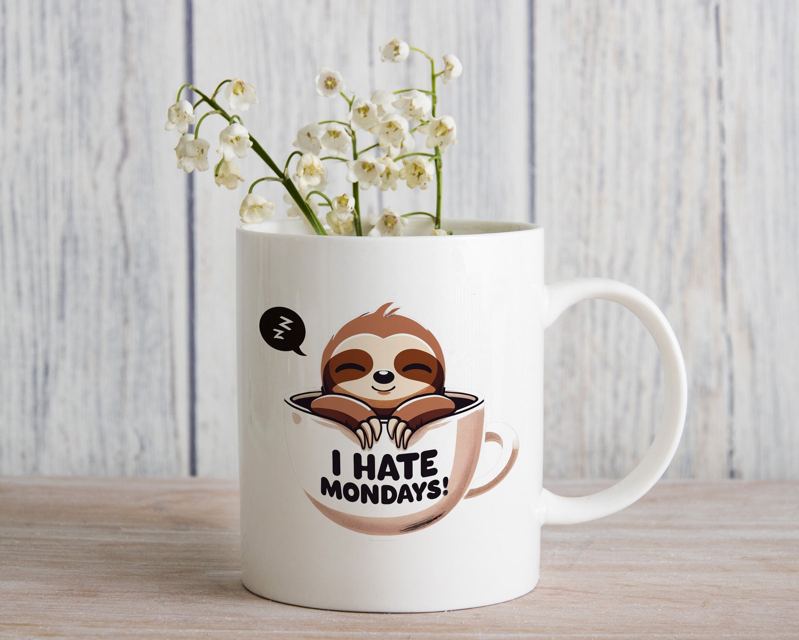 Sloth I Hate Mondays Novelty Mug Coffee Cup