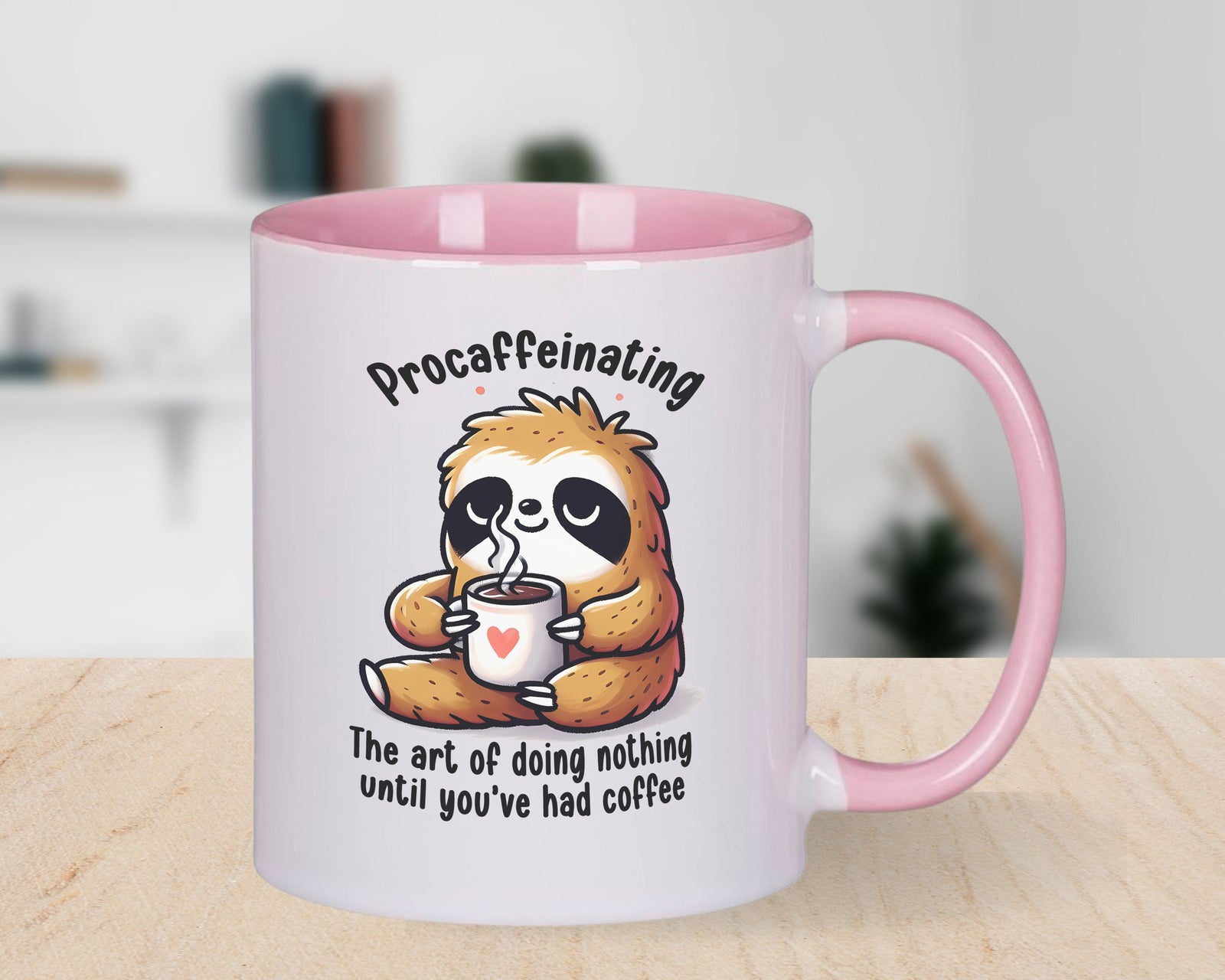 Procaffeinating Novelty Mug Sloth the art of doing nothing Coffee Cup