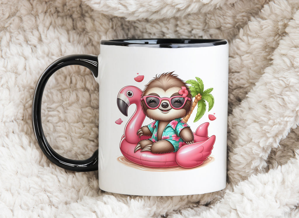 Pool Party Sloth Novelty Mug Caffeine Inflatable flamingo Tea Cup