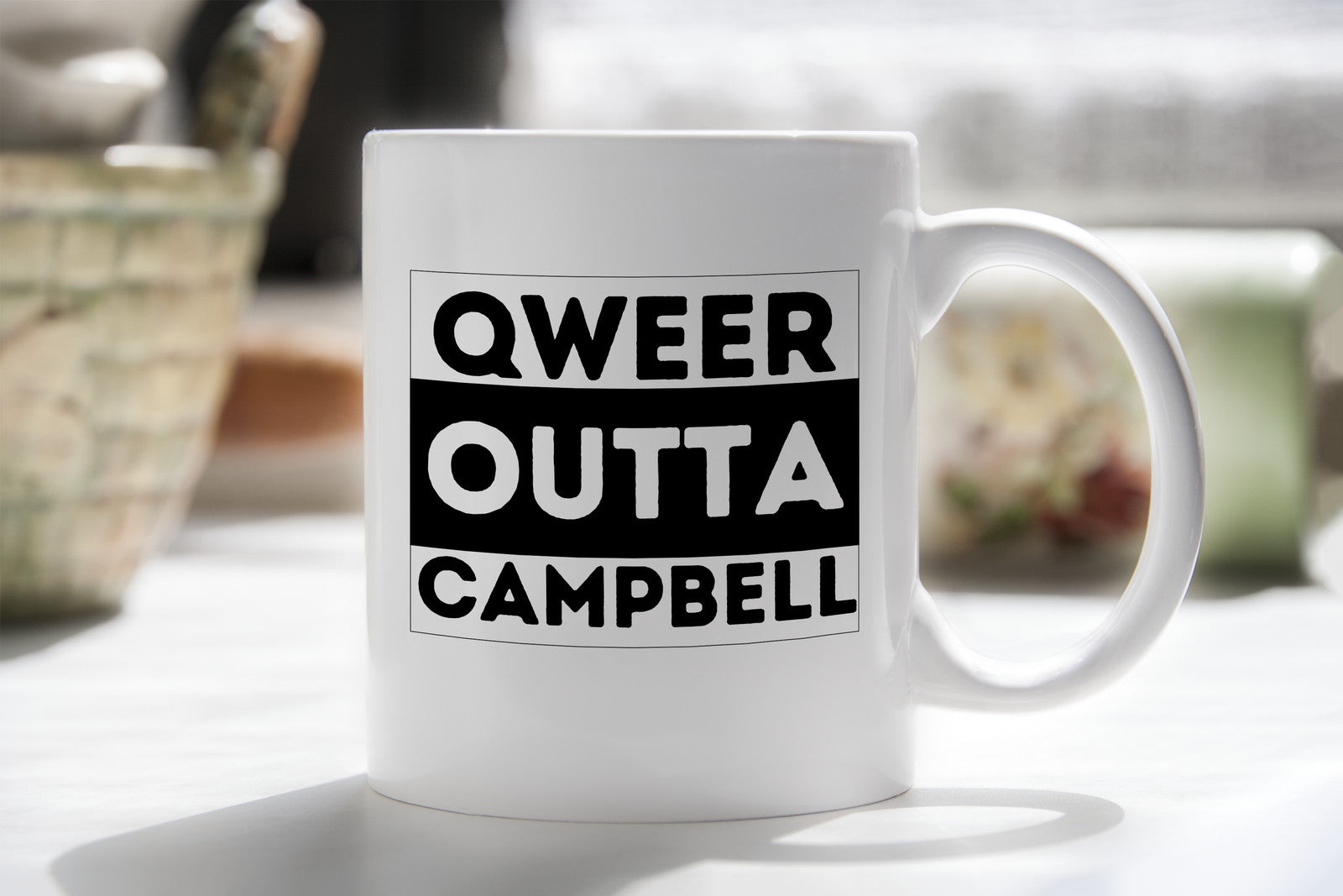 Qweer outta Campbell ACT Novelty Mug Gay Pride LGBTQIA Coffee Cup