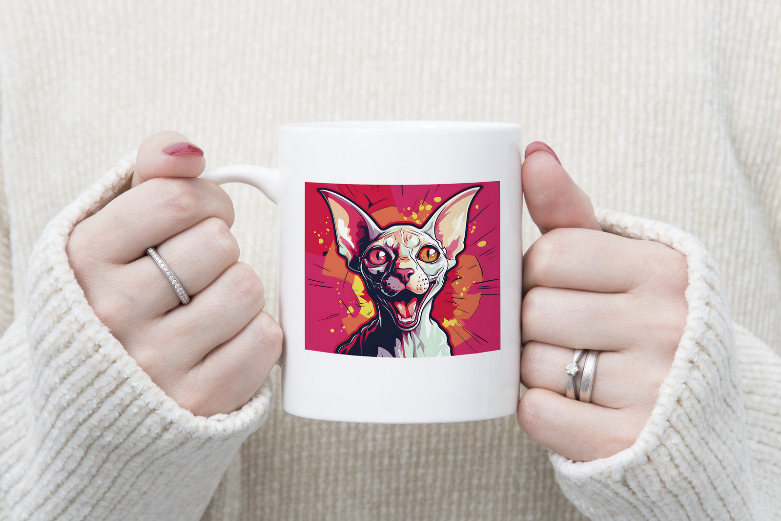 Sphynx cat pop art Novelty Mug Fun Coffee Cup