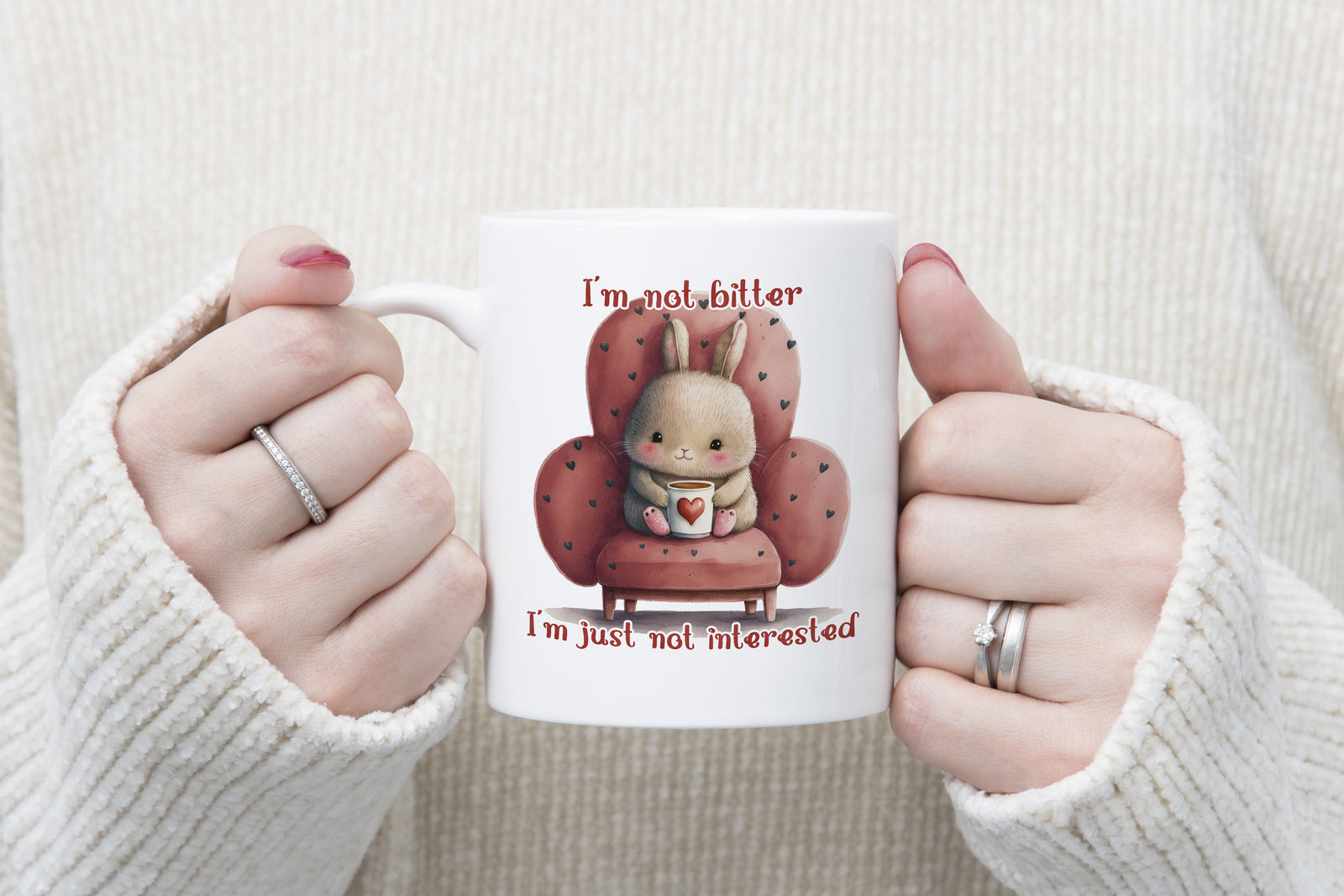 I'm not Bitter I'm Just Not Interested Novelty Mug Valentines Day Coffee Cup
