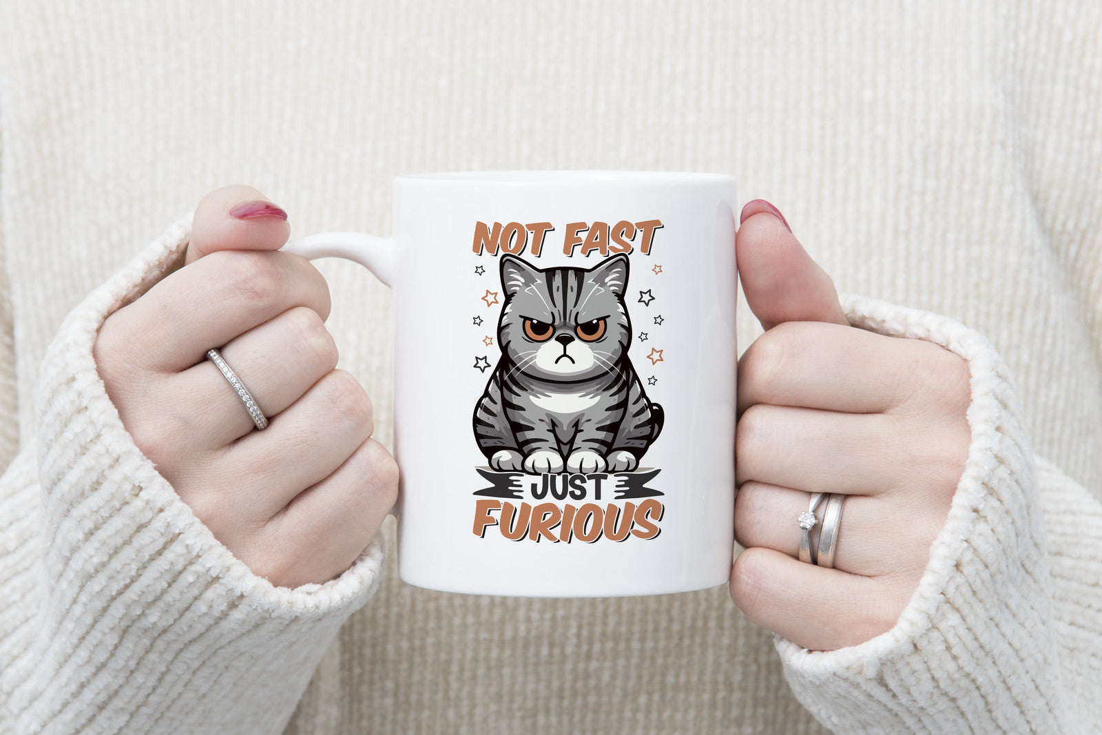 Not Fast Just Furious Cat Novelty Mug Caffeine Tea Cup