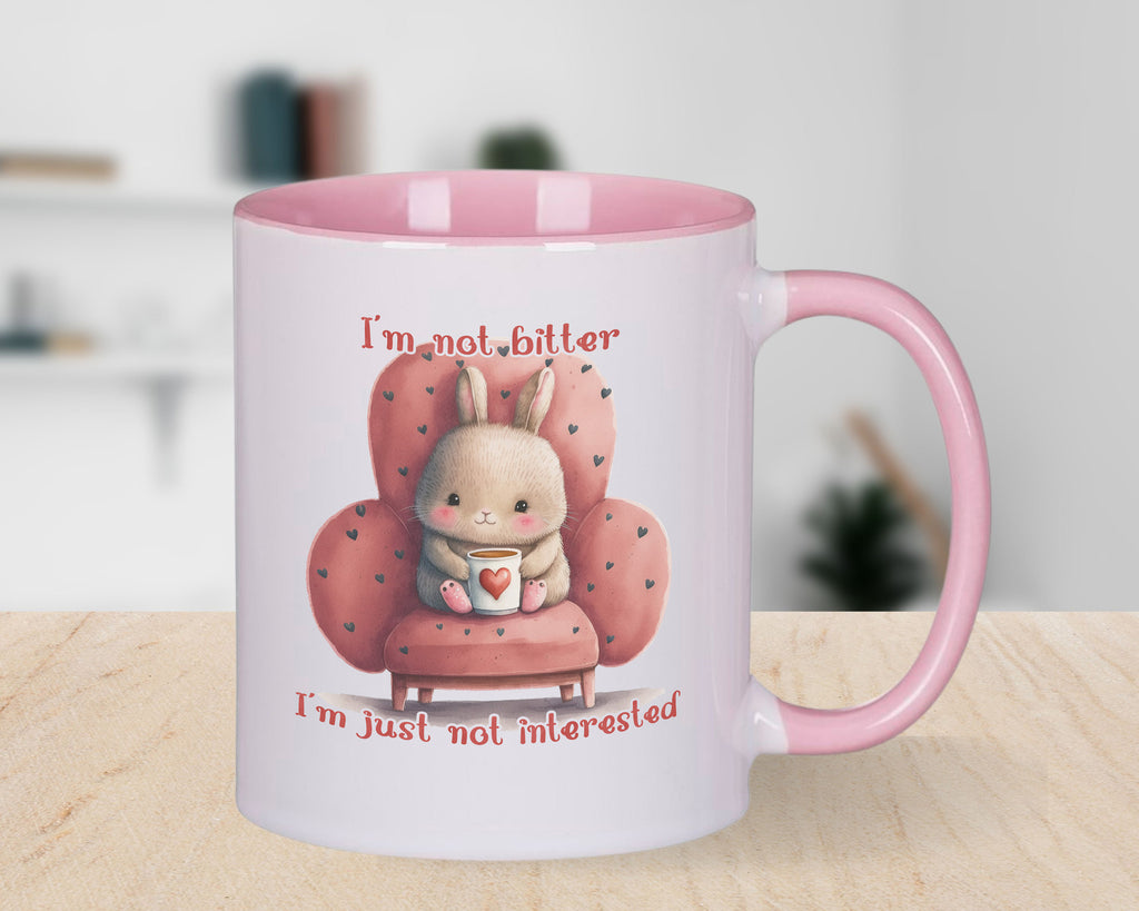 I'm not Bitter I'm Just Not Interested Novelty Mug Valentines Day Coffee Cup