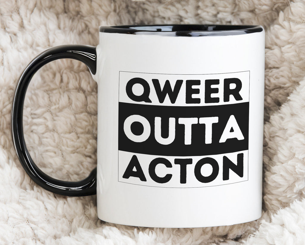 Qweer outta Action ACT Novelty Mug Gay Pride LGBTQIA Coffee Cup