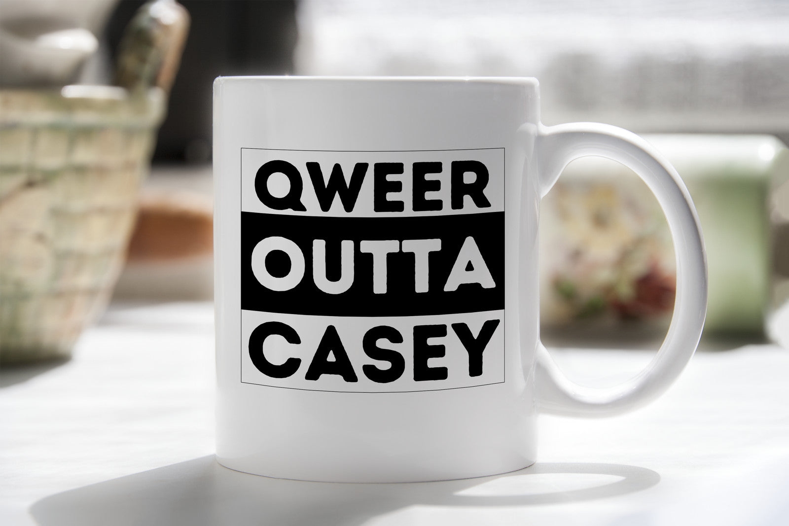 Qweer outta Casey ACT Novelty Mug Gay Pride LGBTQIA Coffee Cup