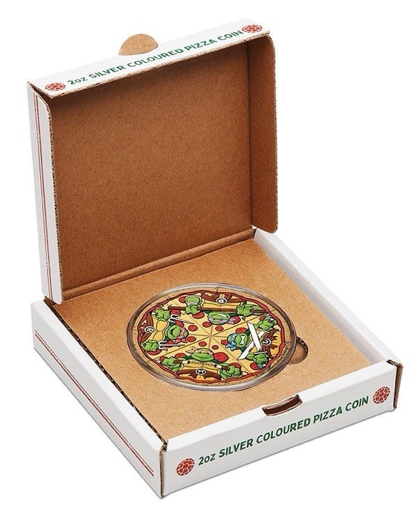 2025 Teenage Mutant Ninja Turtles 2 OZ Silver Coin Pizza Box