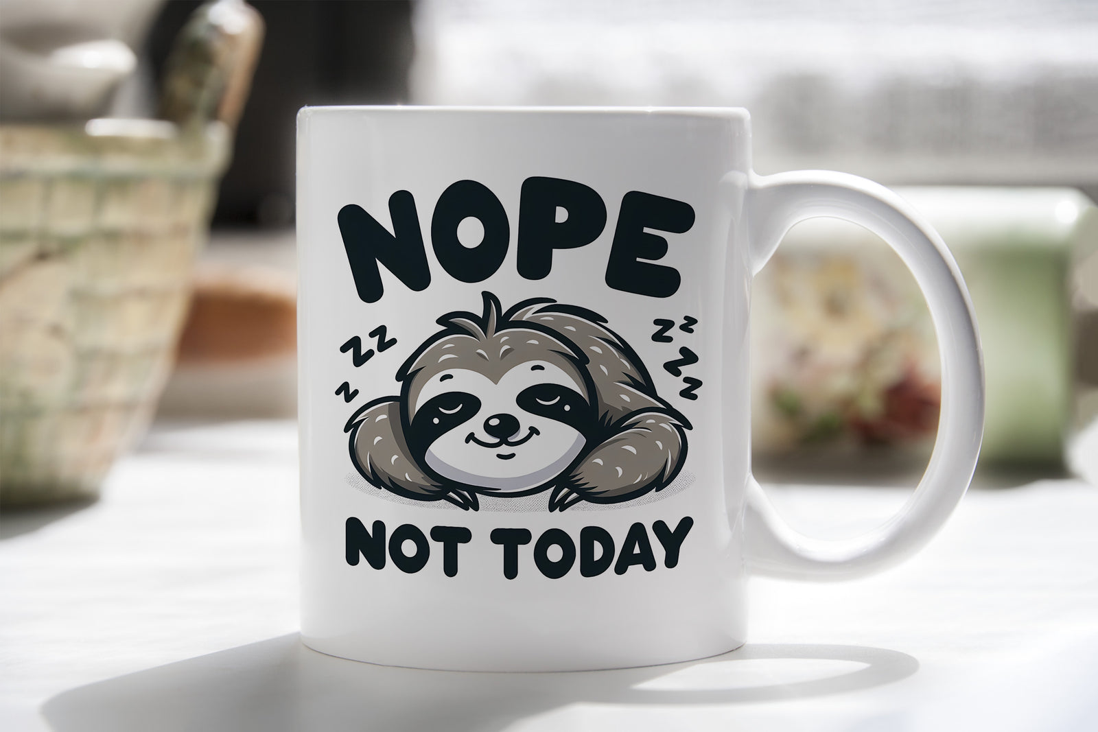Sloth Nope Not Today Novelty Mug Fun Coffee Cup