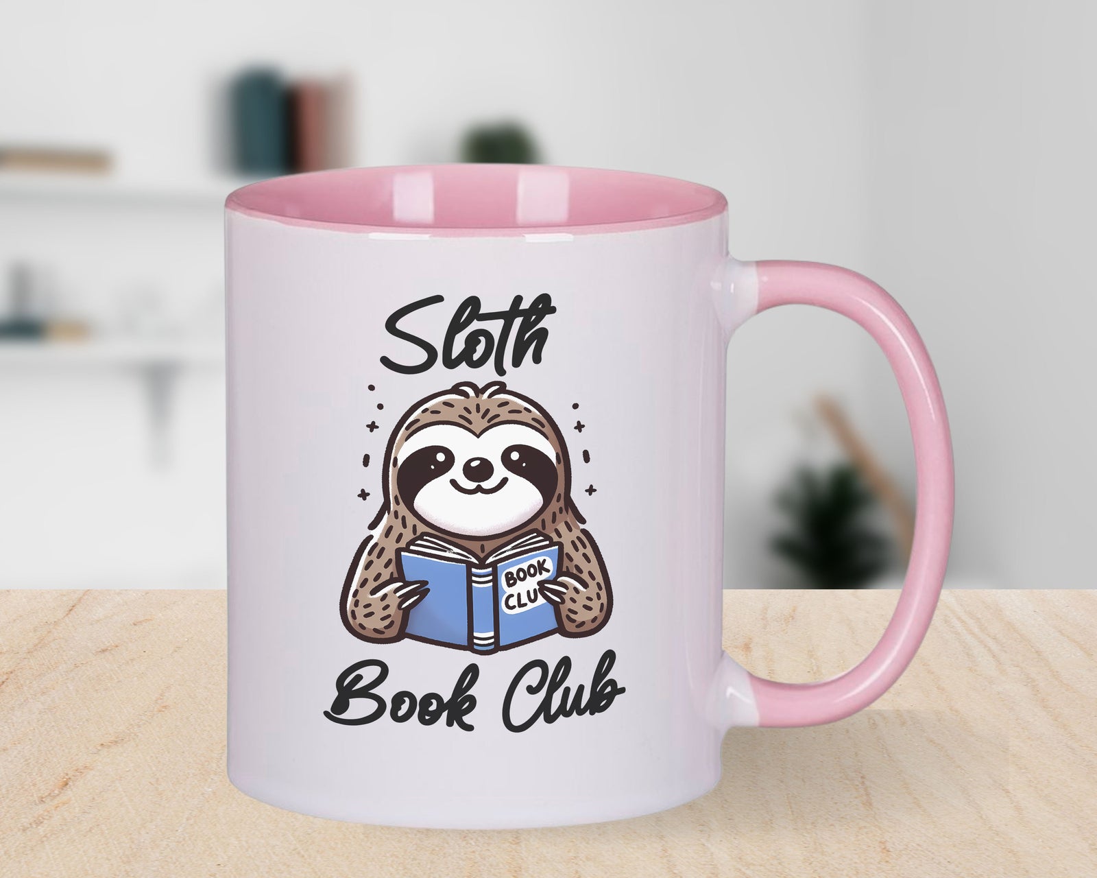 Sloth Mug Book Club Coffee Novelty Cup Reading