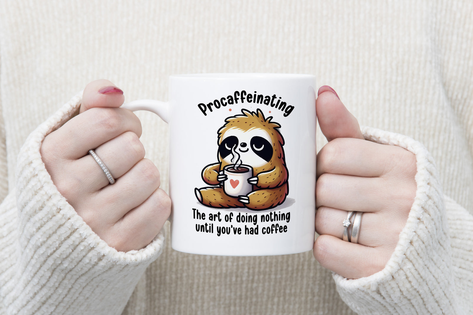 Procaffeinating Novelty Mug Sloth the art of doing nothing Coffee Cup