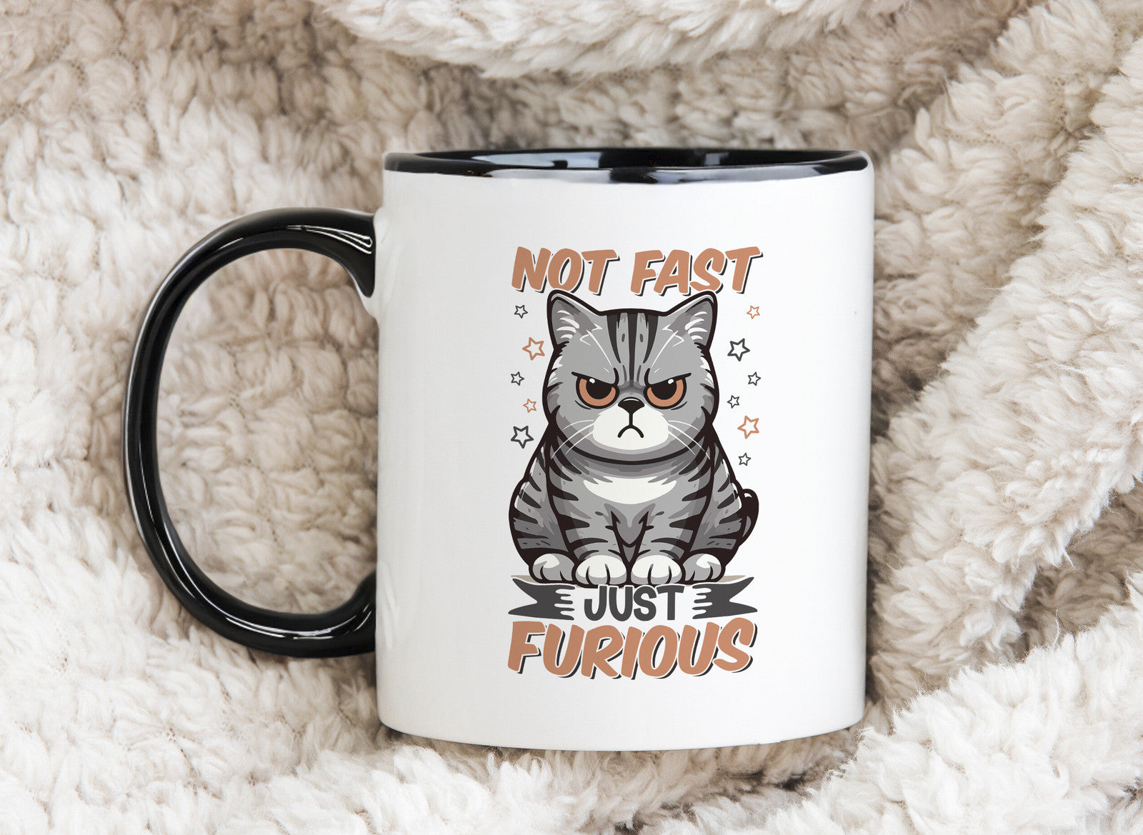Not Fast Just Furious Cat Novelty Mug Caffeine Tea Cup