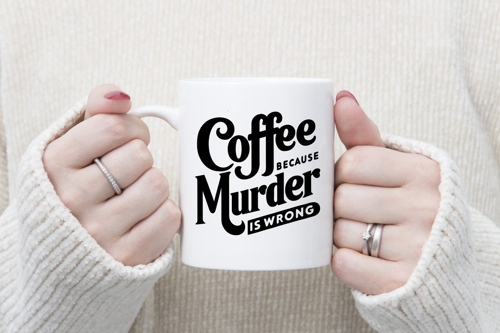 Coffee Because Murder is Wrong Novelty Mug Fustrated Coffee Gift