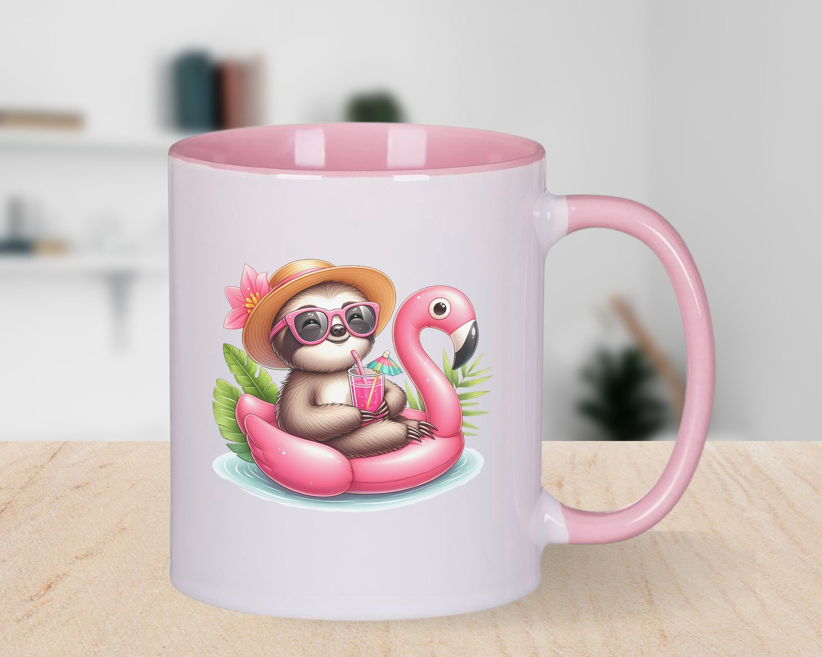Summer Holidays Sloth Novelty Mug Caffeine Inflatable flamingo Tea Cup