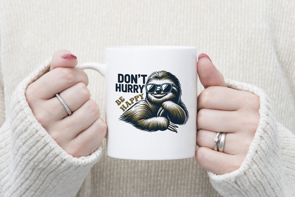 Sloth Mug Don't Hurry Be Happy Coffee Novelty Cup