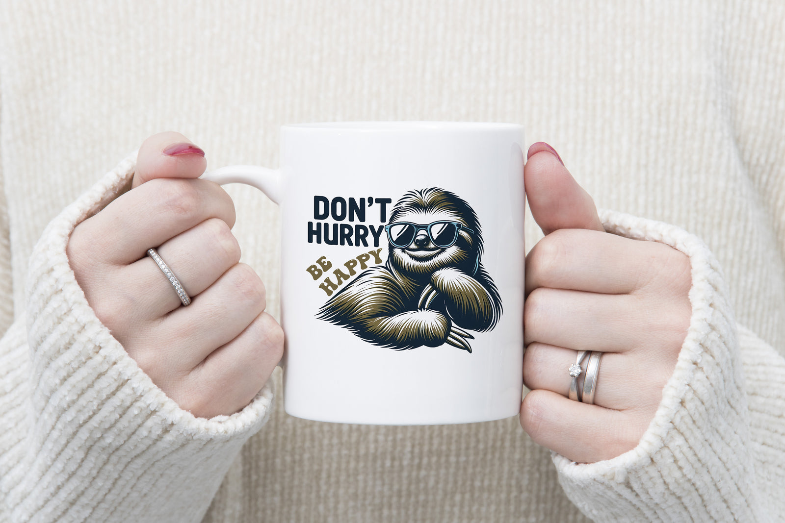 Sloth Mug Don't Hurry Be Happy Coffee Novelty Cup