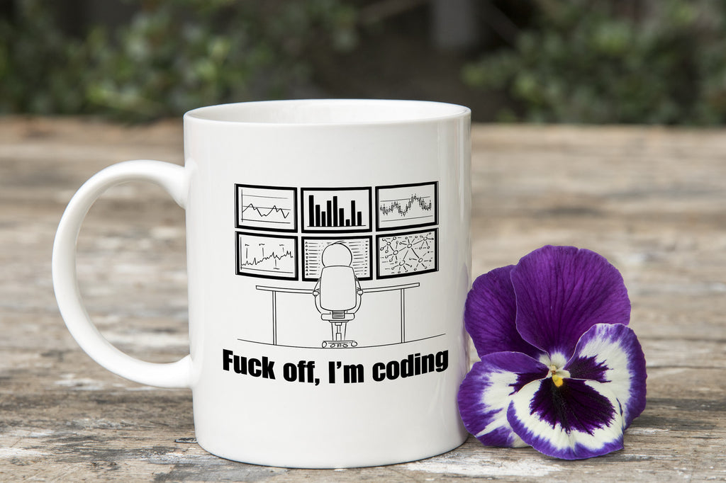 Go Away I'm Coding Novelty Mug Funny Geek Adult Coffee Cup F off