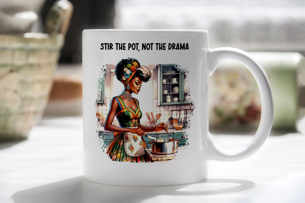 Stir the Pot Drama Queen Funny Novelty Mug Kitchen Gift Homemade Love Coffee Cup