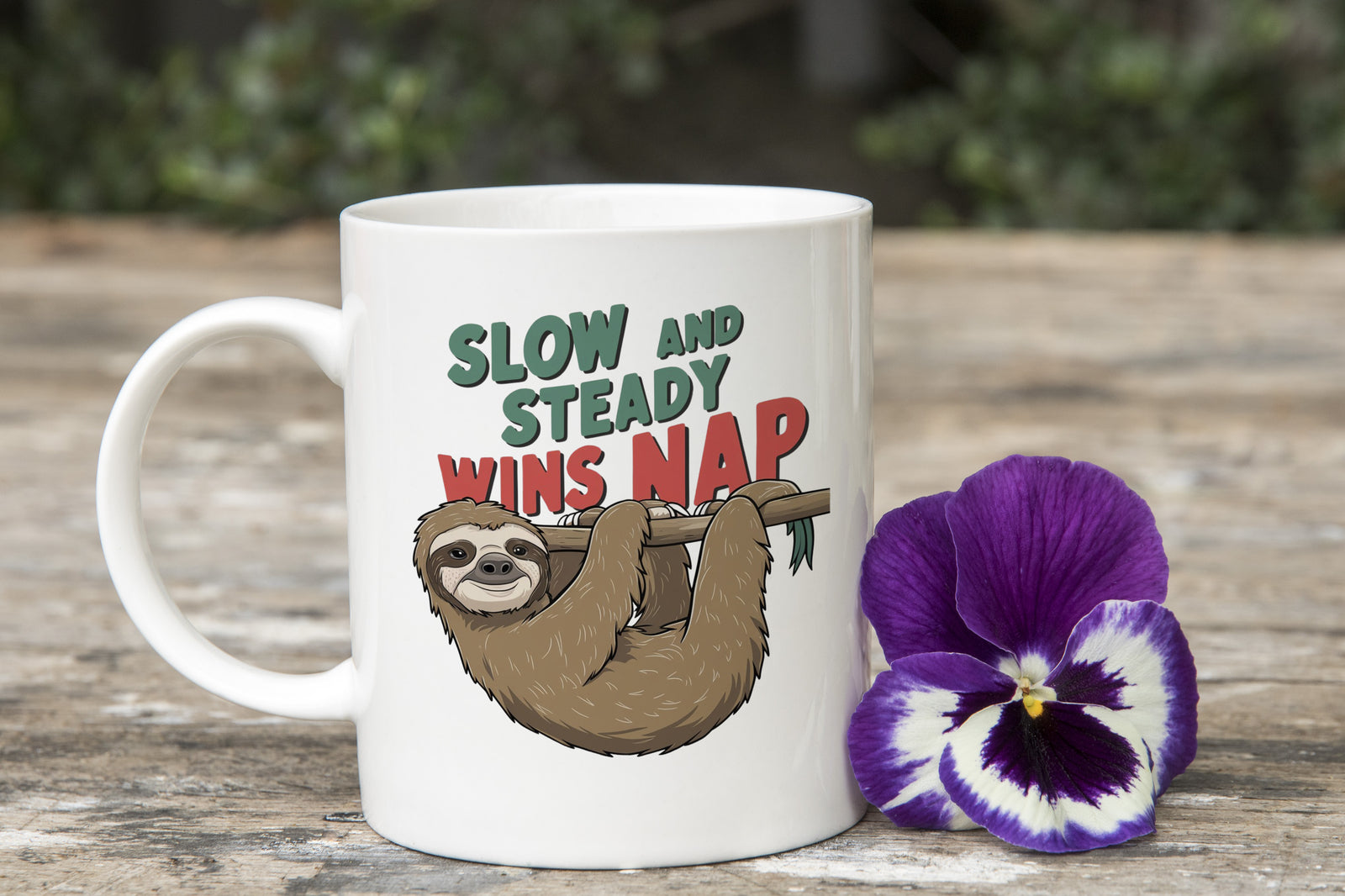 Sloth Novelty Mug Coffee Cup Slow and Steady Wins the Nap