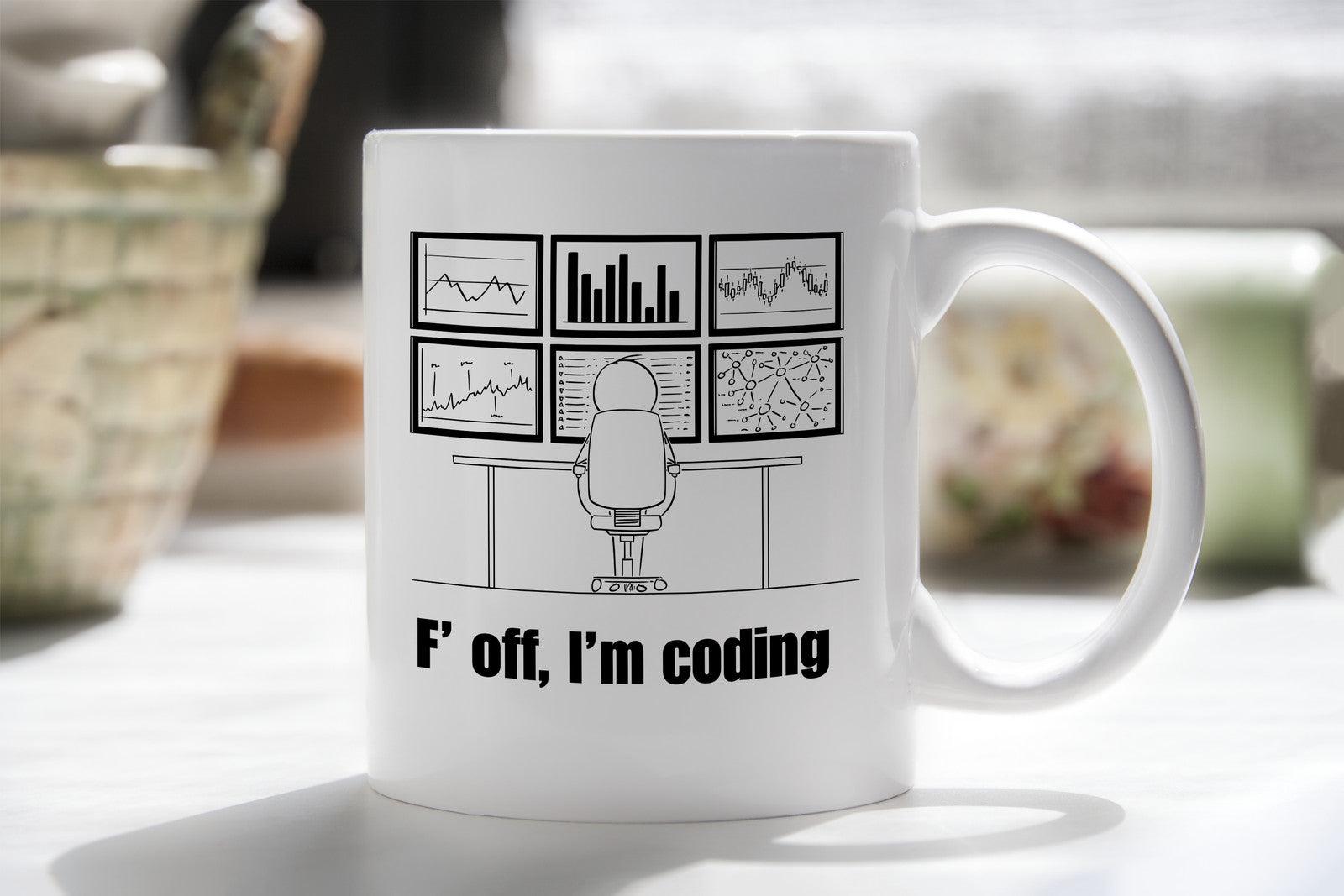 F' Off I'm Coding Novelty Mug Funny Geek Adult Coffee Cup Go Away