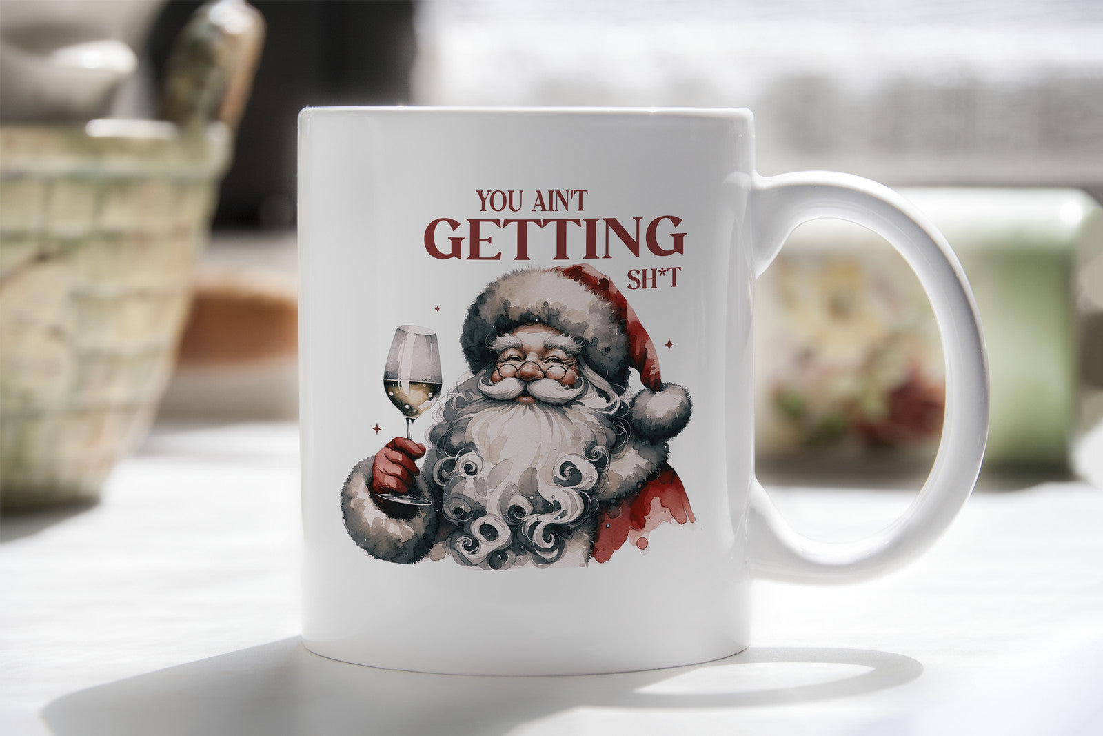 You ain't getting shit naughty Santa Christmas Novelty mug Caffeine Cup