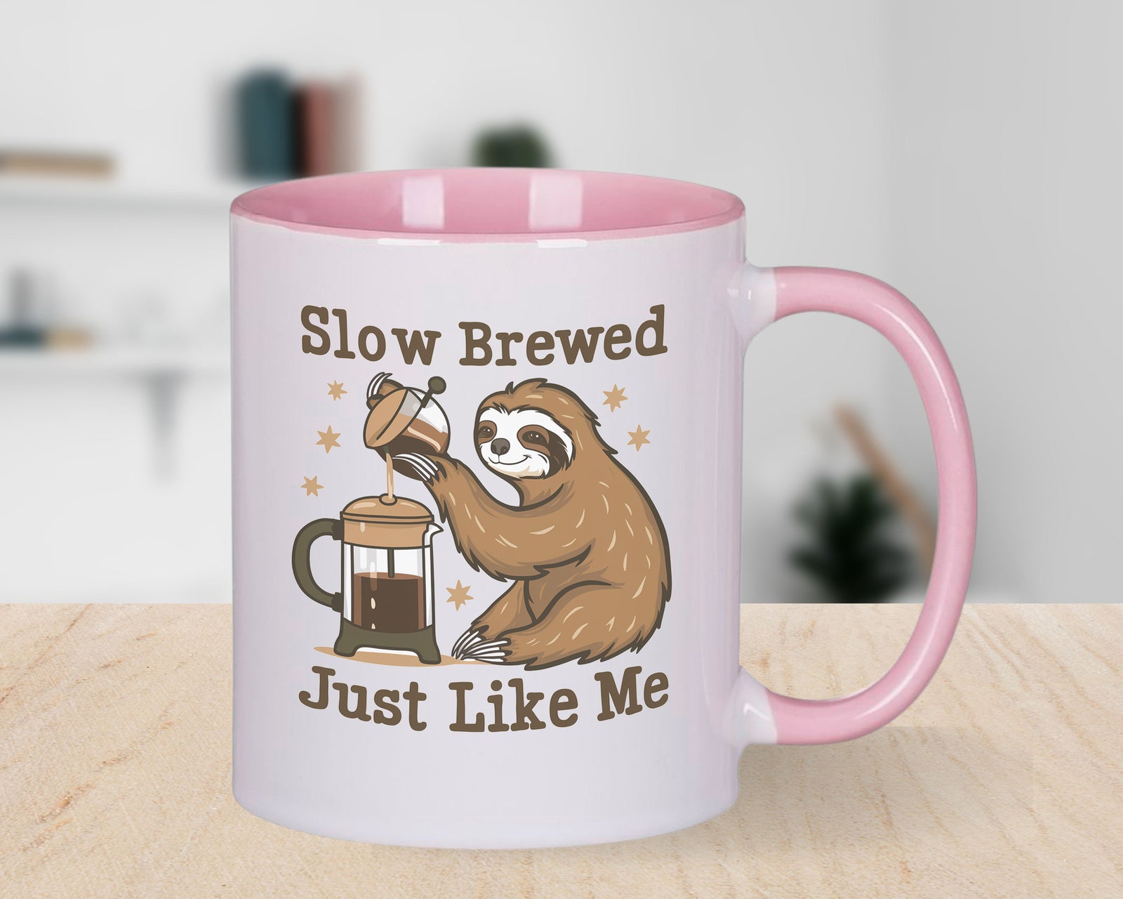 Sloth Mug Slow Brewed Just Like Me Coffee Novelty Cup