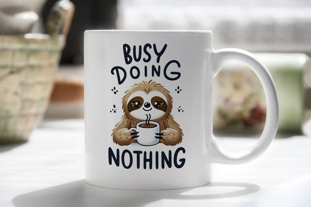 Sloth Mug Busy Doing Nothing Coffee Novelty Cup