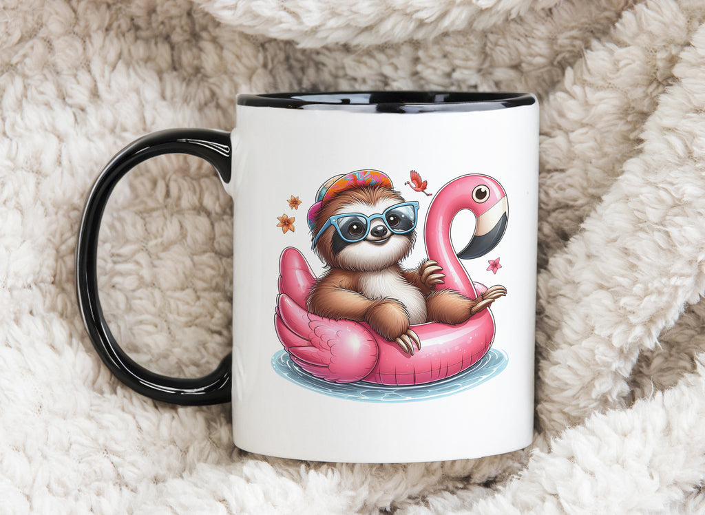 Summer Sloth Novelty Mug Caffeine Pool Party Inflatable flamingo Tea Cup