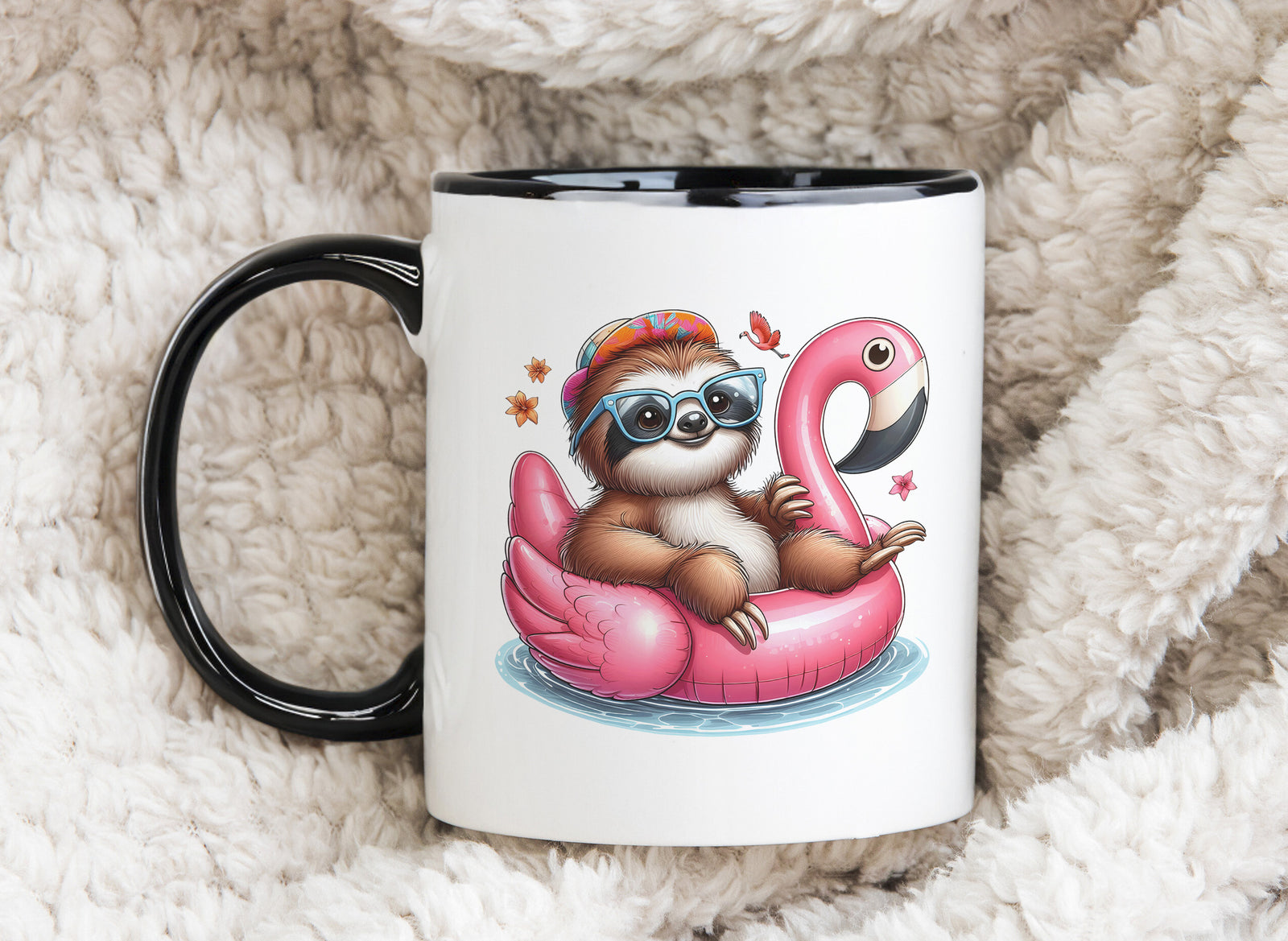 Summer Sloth Novelty Mug Caffeine Pool Party Inflatable flamingo Tea Cup
