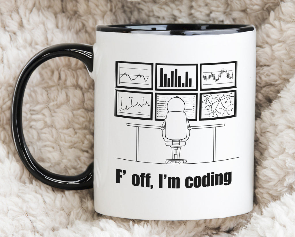 F' Off I'm Coding Novelty Mug Funny Geek Adult Coffee Cup Go Away