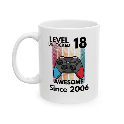 18 Year Old Birthday Gift Gamer Novelty Mug Awesome Since 2006