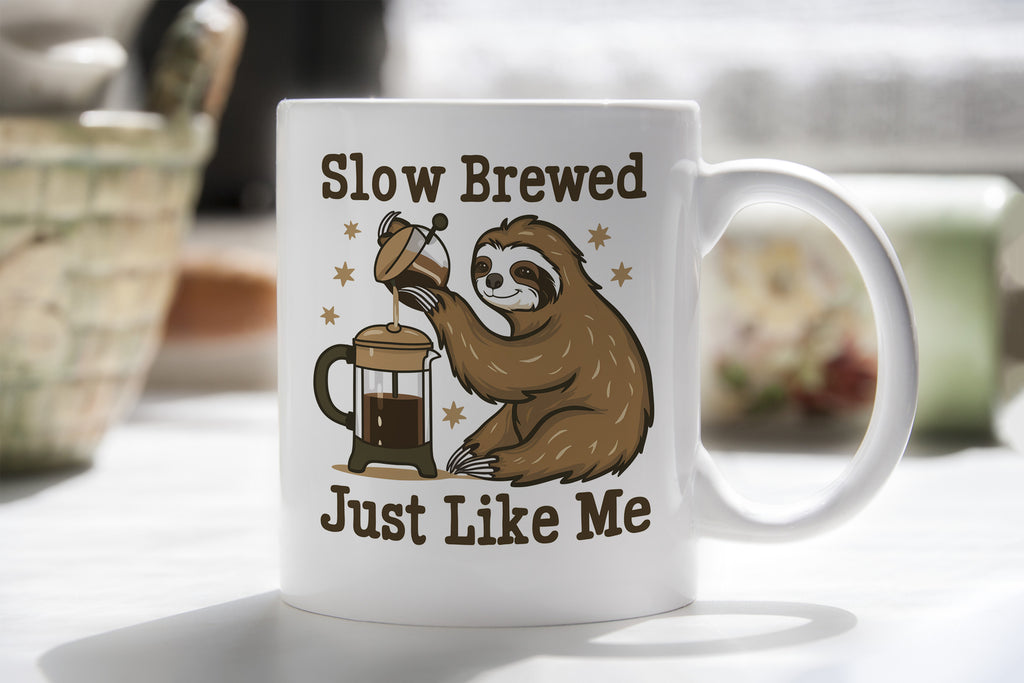 Sloth Mug Slow Brewed Just Like Me Coffee Novelty Cup