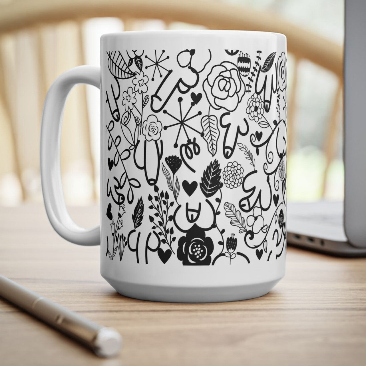 Funny Adult Humour Novelty mug penis flower Dick Pic Caffeine Cup