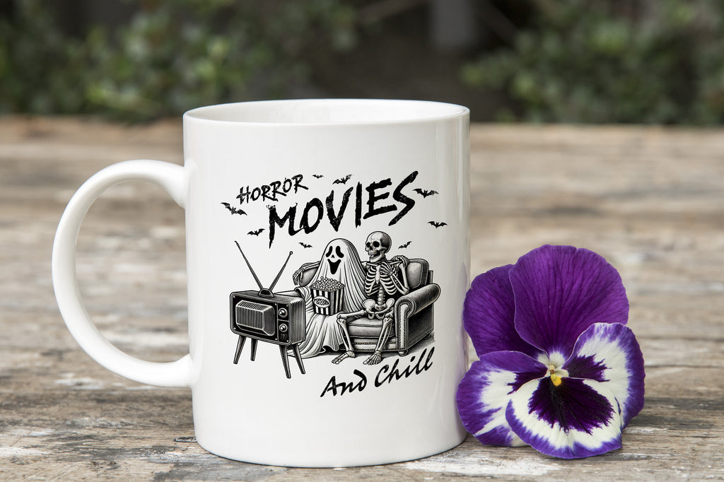 Horrow Movies and Chill Novelty Mug Coffee Cup