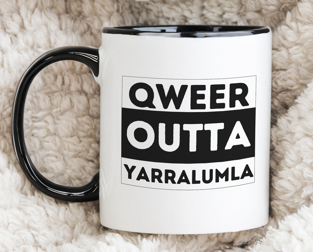 Qweer outta Yarralumla ACT Novelty Mug Gay Pride LGBTQIA Coffee Cup