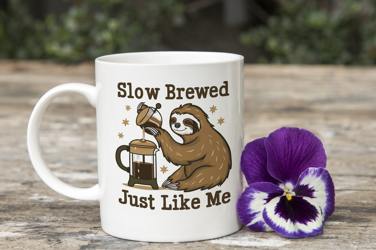 Sloth Mug Slow Brewed Just Like Me Coffee Novelty Cup