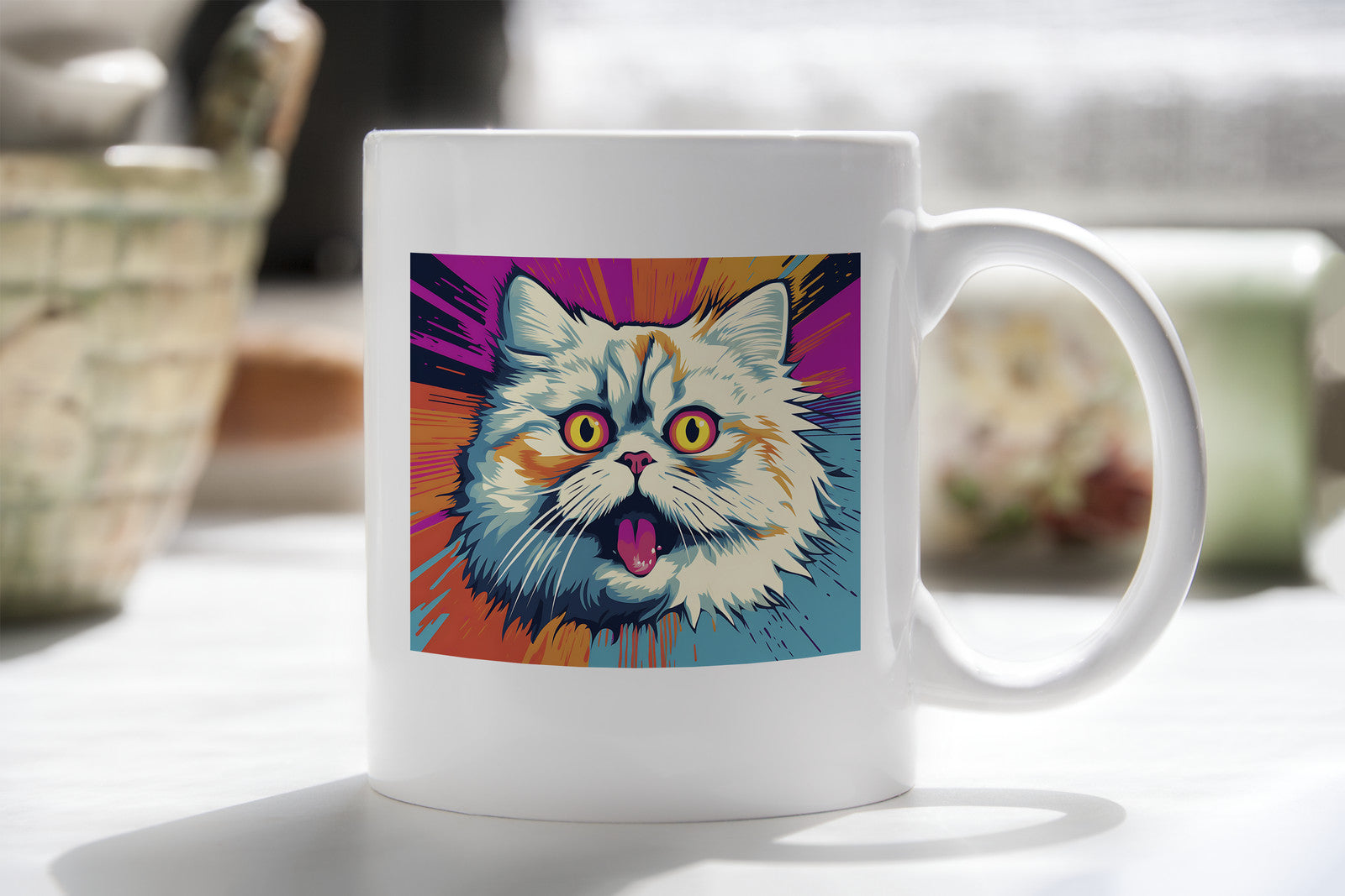 Pop art Cat Novelty mug Caffeine Cup