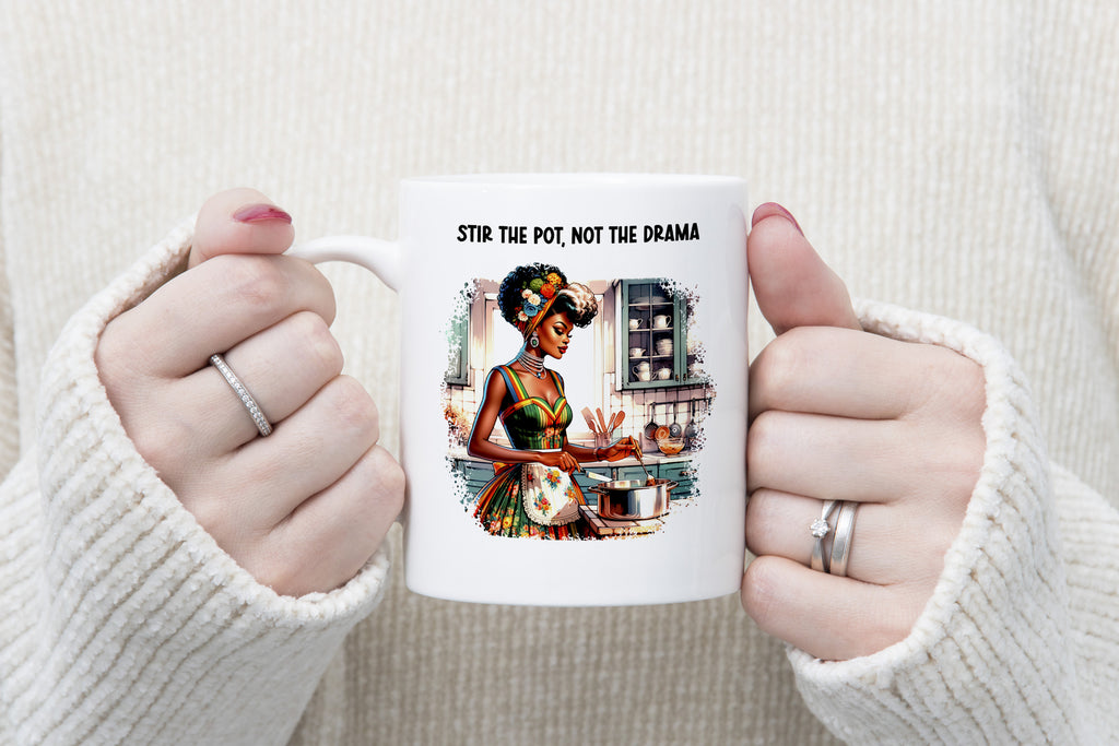 Stir the Pot Drama Queen Funny Novelty Mug Kitchen Gift Homemade Love Coffee Cup