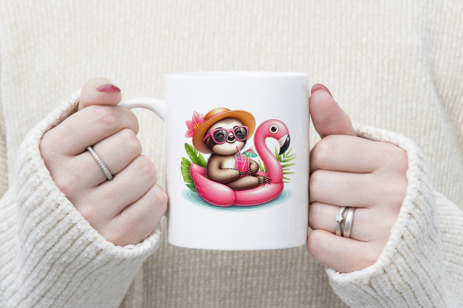 Summer Holidays Sloth Novelty Mug Caffeine Inflatable flamingo Tea Cup