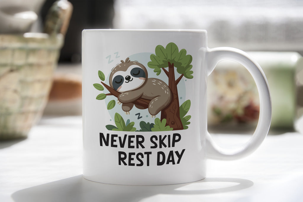 Sloth Mug Never Skip Rest Day Coffee Novelty Cup