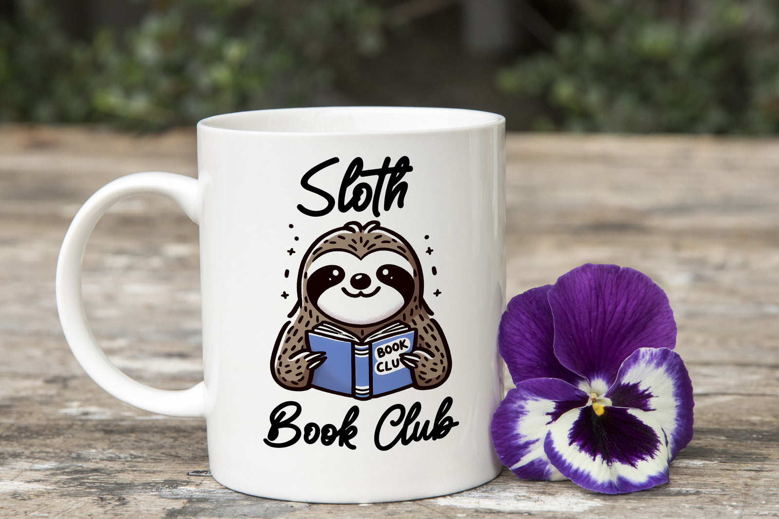 Sloth Mug Book Club Coffee Novelty Cup Reading
