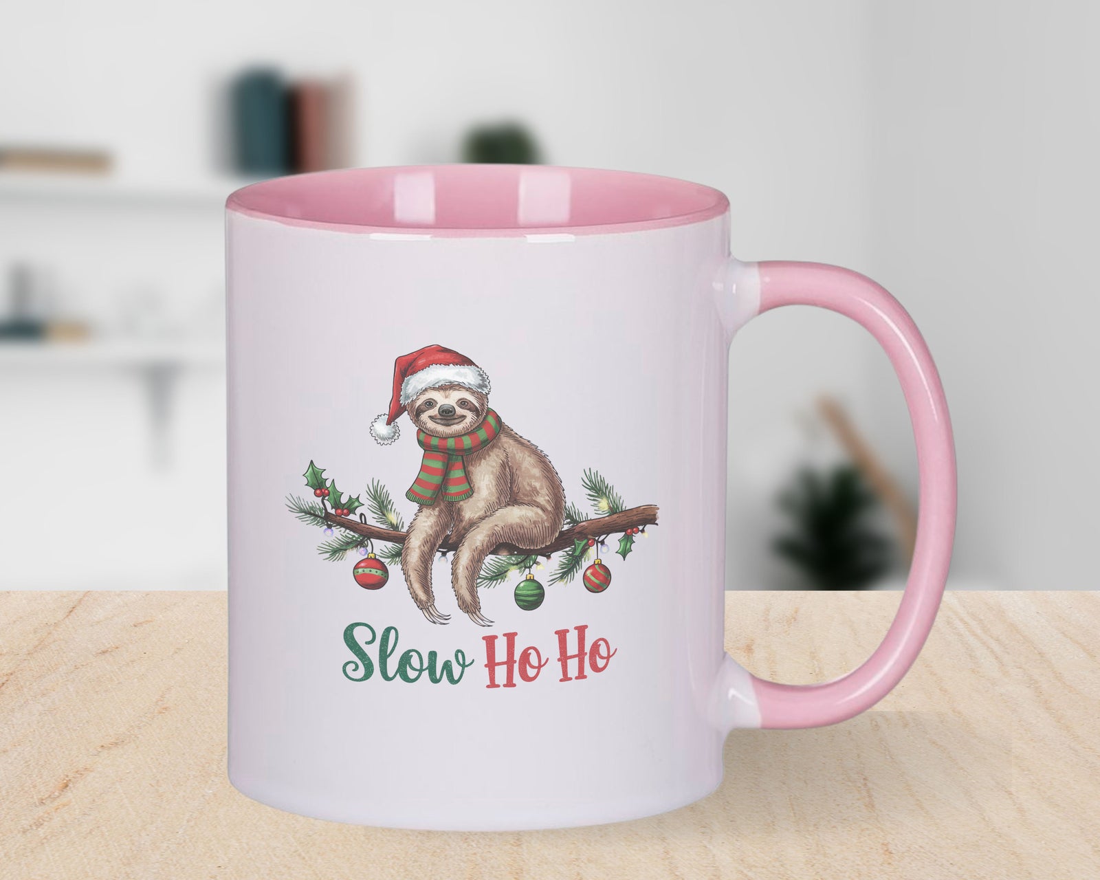 Funny Sloth Novelty Mug Slow Ho Ho Christmas