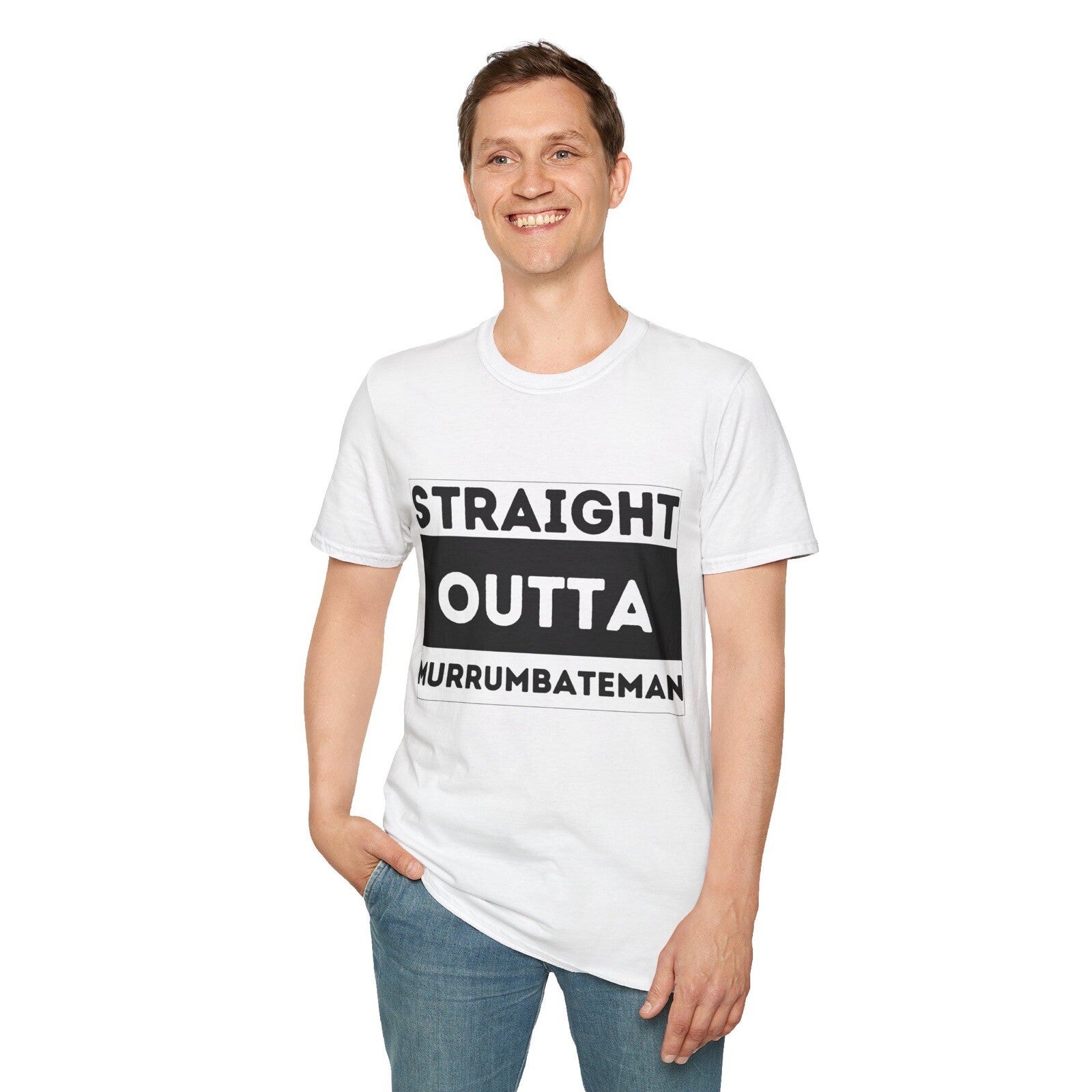 Straight outta Murrumbateman novelty unisex t-shirt White