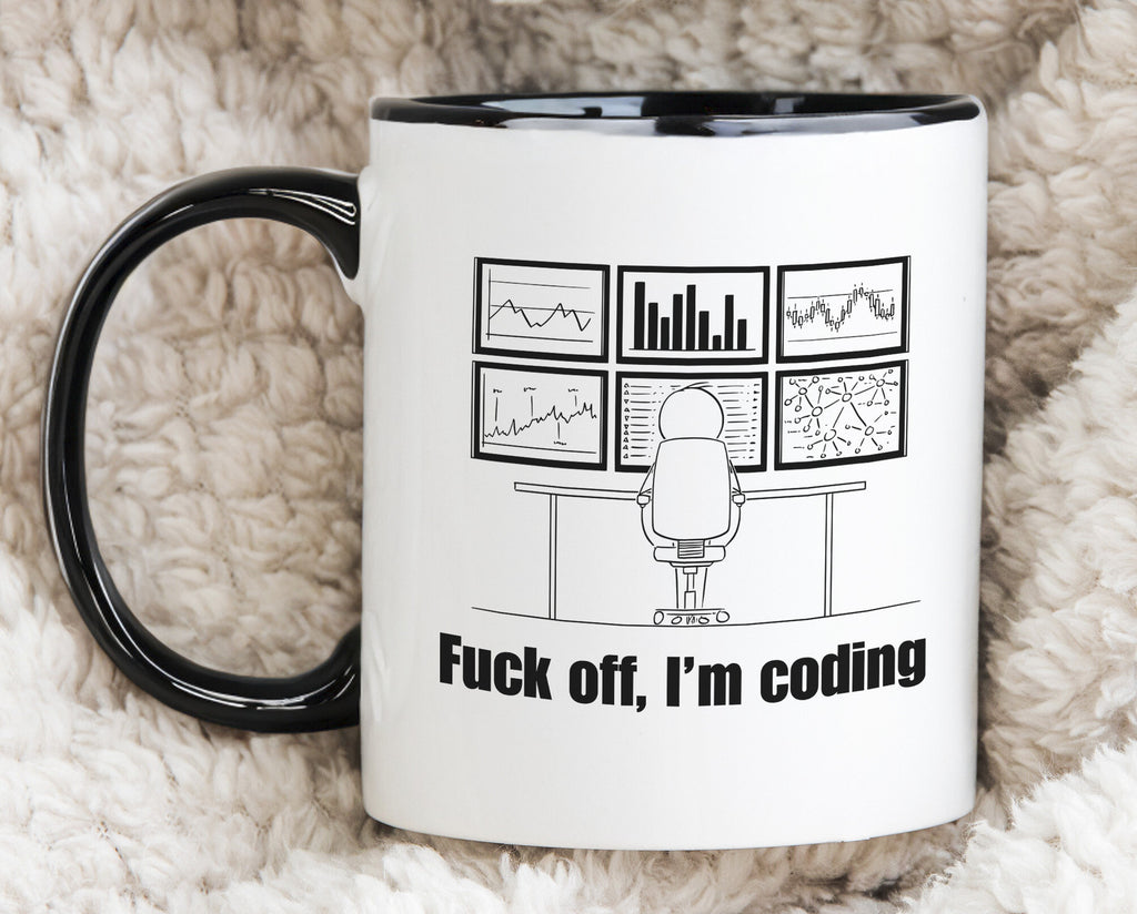 Go Away I'm Coding Novelty Mug Funny Geek Adult Coffee Cup F off