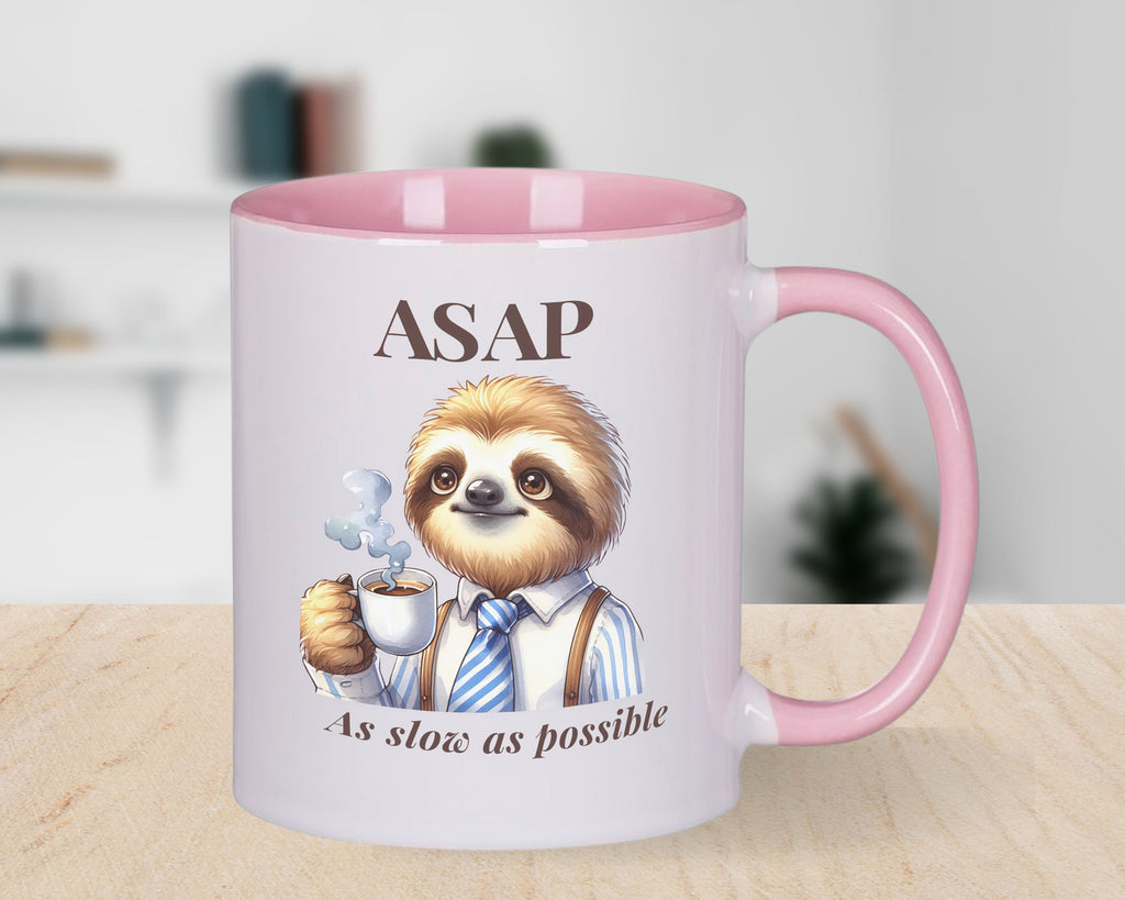 Sloth Mug ASAP As Slow as Possible Coffee Novelty Cup